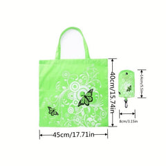 Butterfly Printed Foldable Handbag Tote Eco Reusable Grocery Bag
