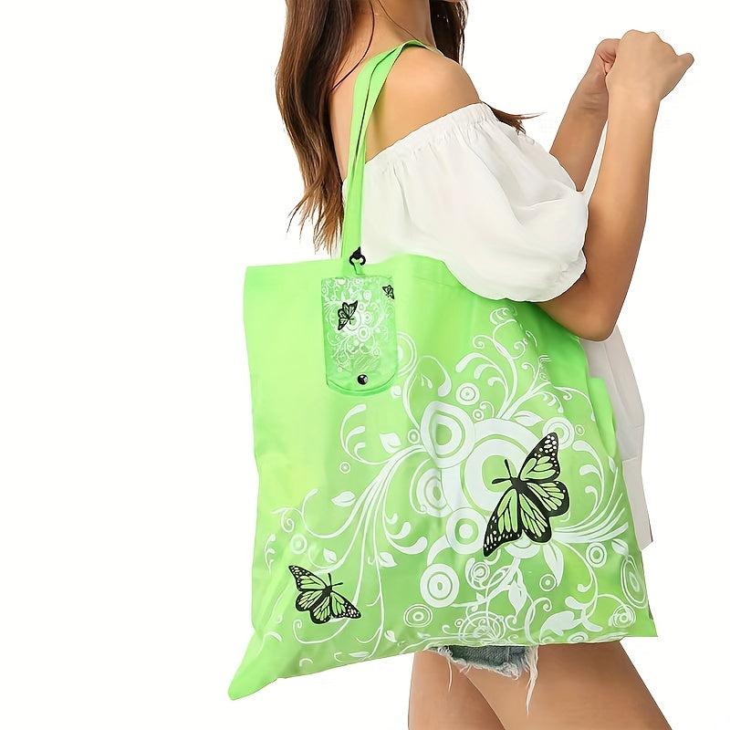 Butterfly Printed Foldable Handbag Tote Eco Reusable Grocery Bag