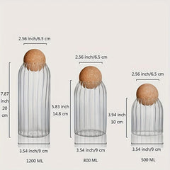 Lead Glass Bottles Sealed Jars 3pcs Set