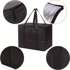 Insulated Reusable Grocery Bags with Zipper & Handles - Foldable