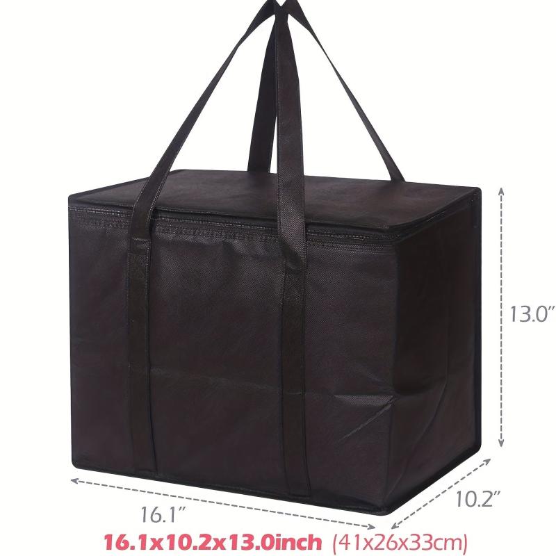 Insulated Reusable Grocery Bags with Zipper & Handles - Foldable
