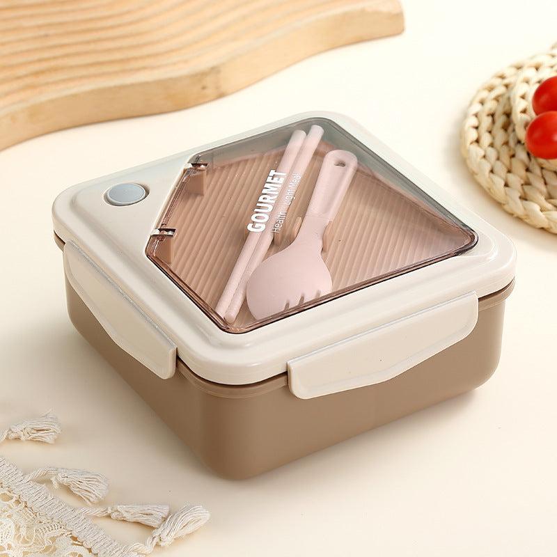 Portable Divided Lunch Box with Tableware Large Capacity Thermal Insulation