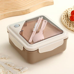Portable Divided Lunch Box with Tableware Large Capacity Thermal Insulation