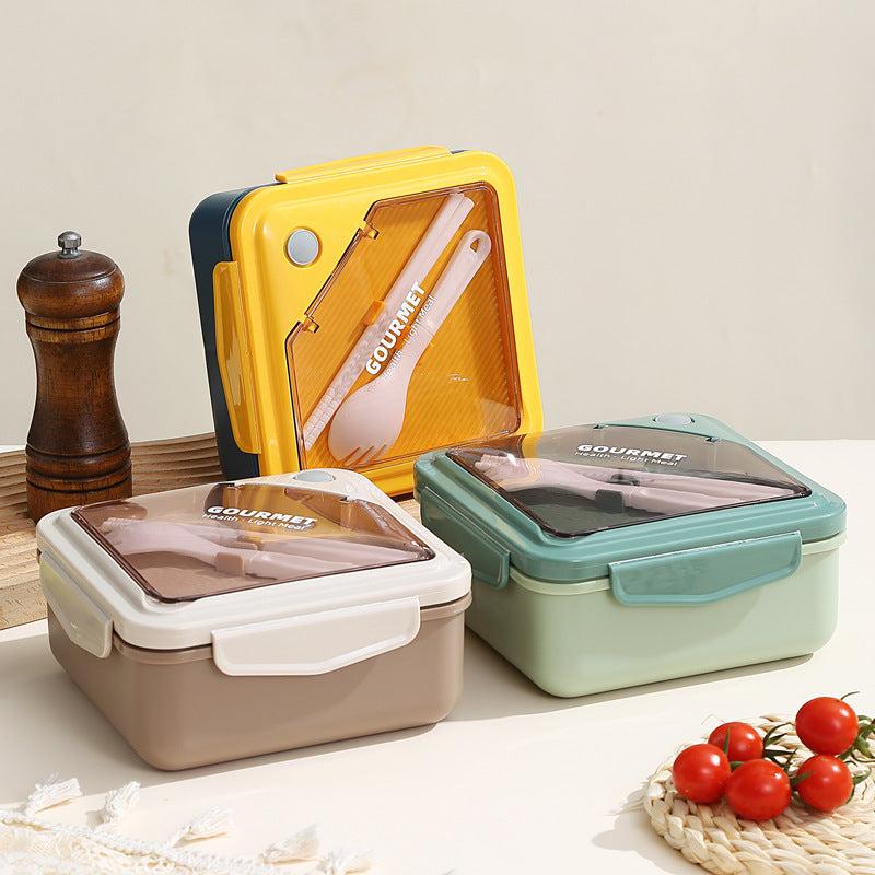 Portable Divided Lunch Box with Tableware Large Capacity Thermal Insulation