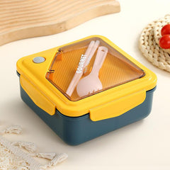 Portable Divided Lunch Box with Tableware Large Capacity Thermal Insulation