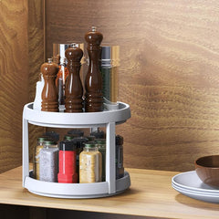 360 Rotating Spice Rack Kitchen Storage Tray Seasoning Bottle Turntable