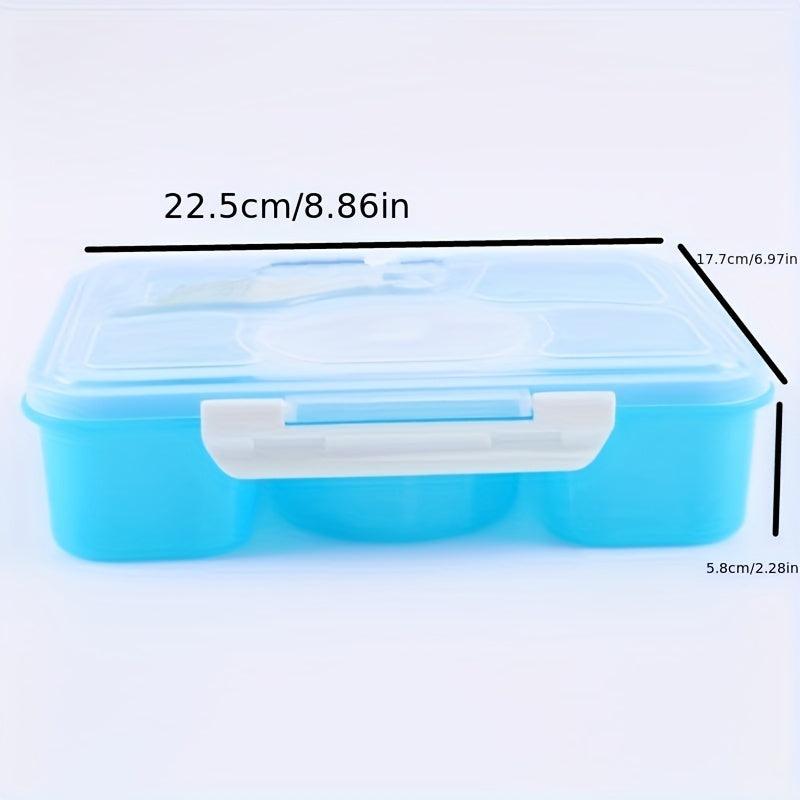 Portable 5-Grid Lunch Box with Lid & Tableware Leakproof Food Container