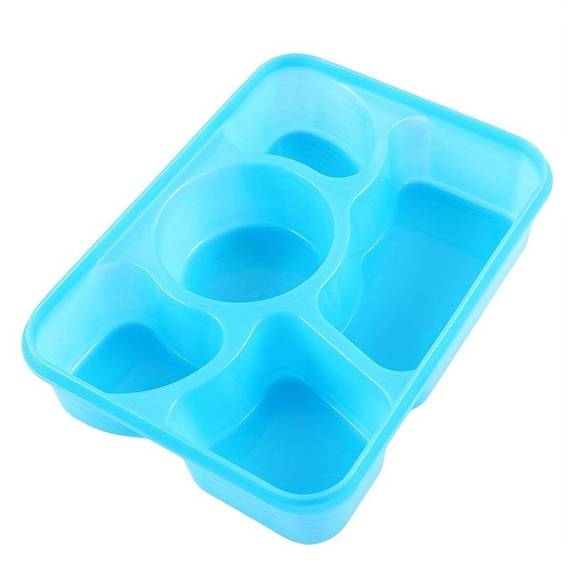 Portable 5-Grid Lunch Box with Lid & Tableware Leakproof Food Container