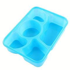 Portable 5-Grid Lunch Box with Lid & Tableware Leakproof Food Container
