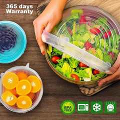12pcs BPA-Free Silicone Stretching Lids - Reusable Bowl Lids with 6 Sizes