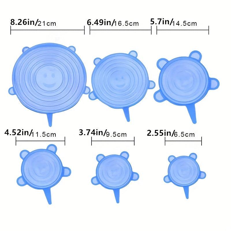 12pcs BPA-Free Silicone Stretching Lids - Reusable Bowl Lids with 6 Sizes