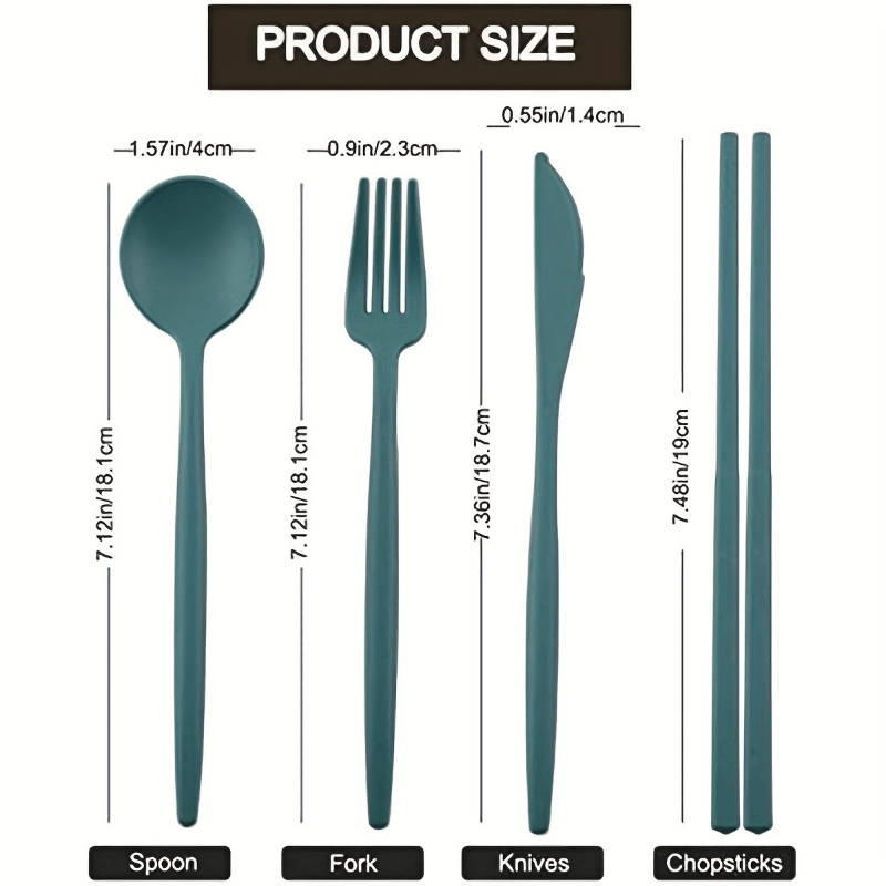 Reusable Travel Utensils Set with Cutlery Holder