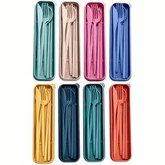 Reusable Travel Utensils Set with Cutlery Holder