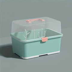 Portable Milk Bottle Drainer Dust Bin Countertop Drying Rack