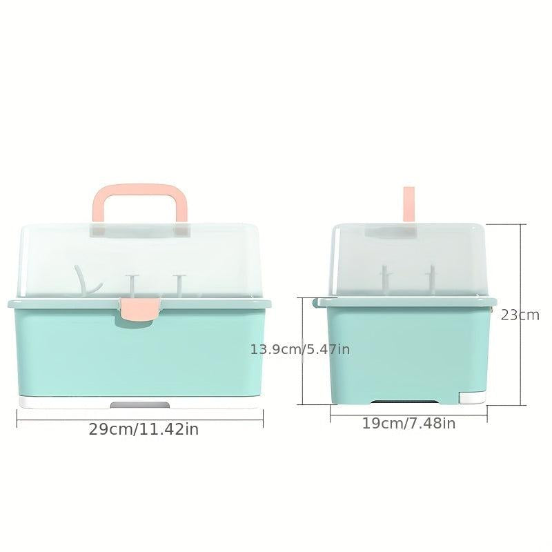 Portable Milk Bottle Drainer Dust Bin Countertop Drying Rack