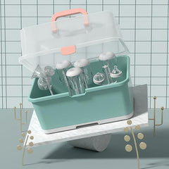 Portable Milk Bottle Drainer Dust Bin Countertop Drying Rack