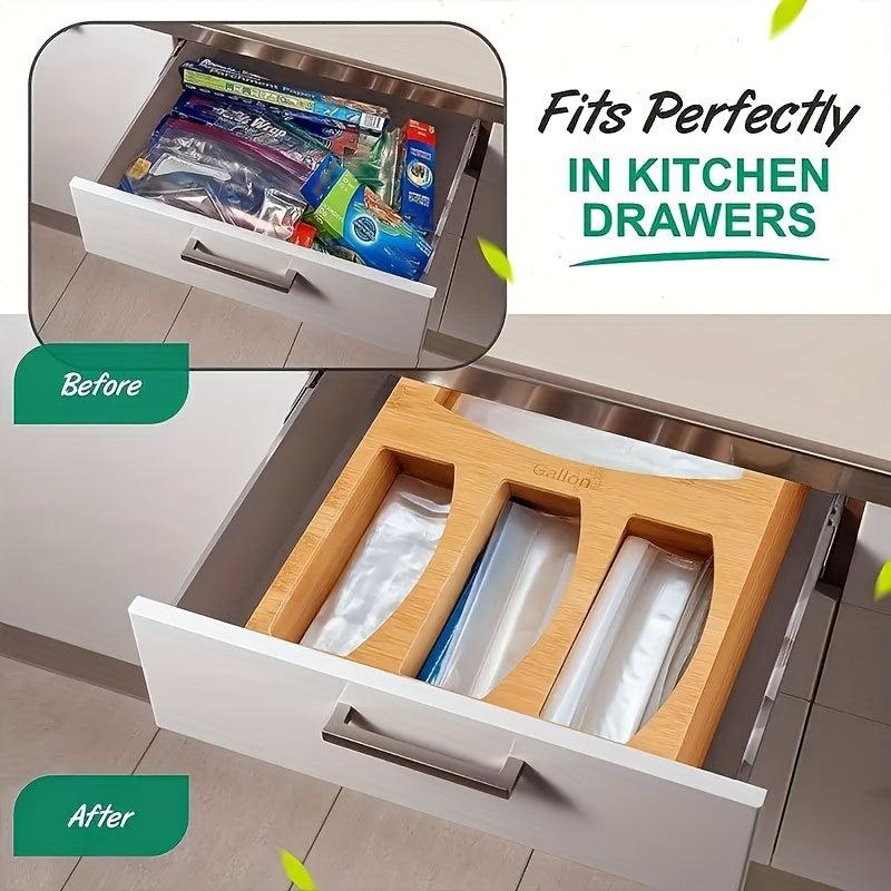 Bamboo Storage Bag Fresh Keeping Box Kitchen Drawer Organizer