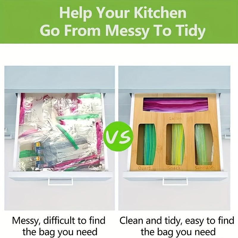 Bamboo Storage Bag Fresh Keeping Box Kitchen Drawer Organizer