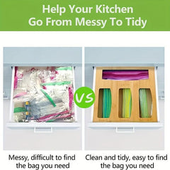 Bamboo Storage Bag Fresh Keeping Box Kitchen Drawer Organizer