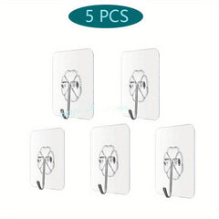 10pcs Transparent Heavy Duty Wall Hooks - Non-marking