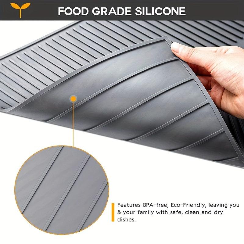 1pc Silicone Draining Board Mat Large Drain Pad Eco Friendly Drainer Mat