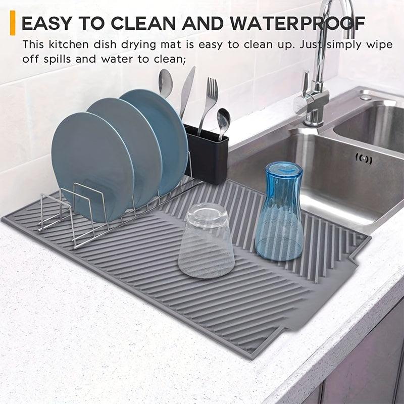 1pc Silicone Draining Board Mat Large Drain Pad Eco Friendly Drainer Mat