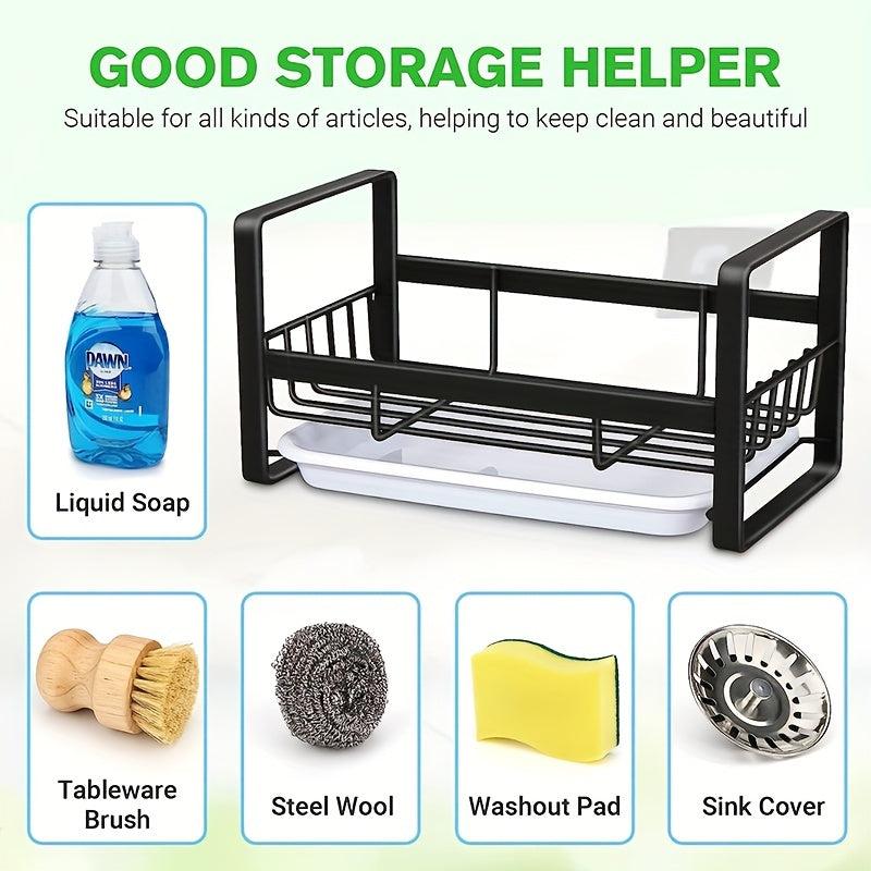 Sink Caddy Sponge Holder Soap Organizer Drain Tray