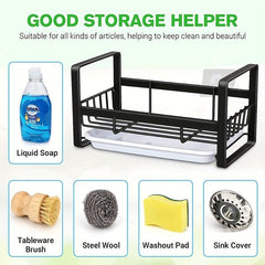 Sink Caddy Sponge Holder Soap Organizer Drain Tray