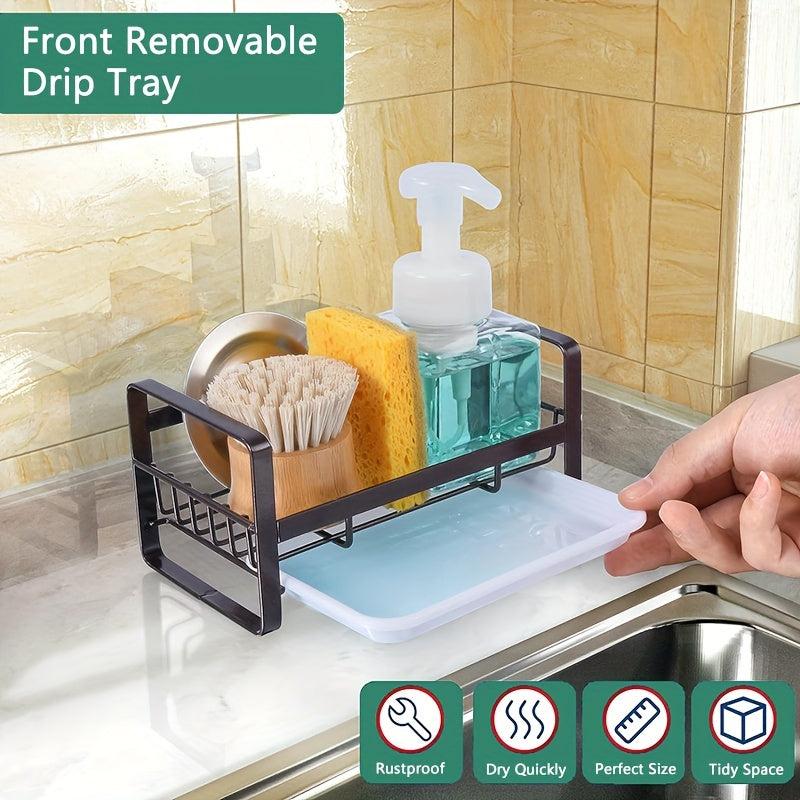 Sink Caddy Sponge Holder Soap Organizer Drain Tray