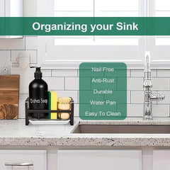 Sink Caddy Sponge Holder Soap Organizer Drain Tray