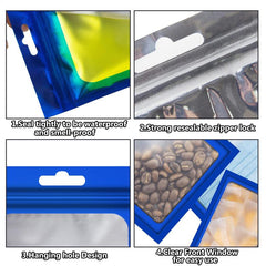 100pcs Matte Mylar Bags Smell Proof Ziplock Bag Packaging Pouch Bag