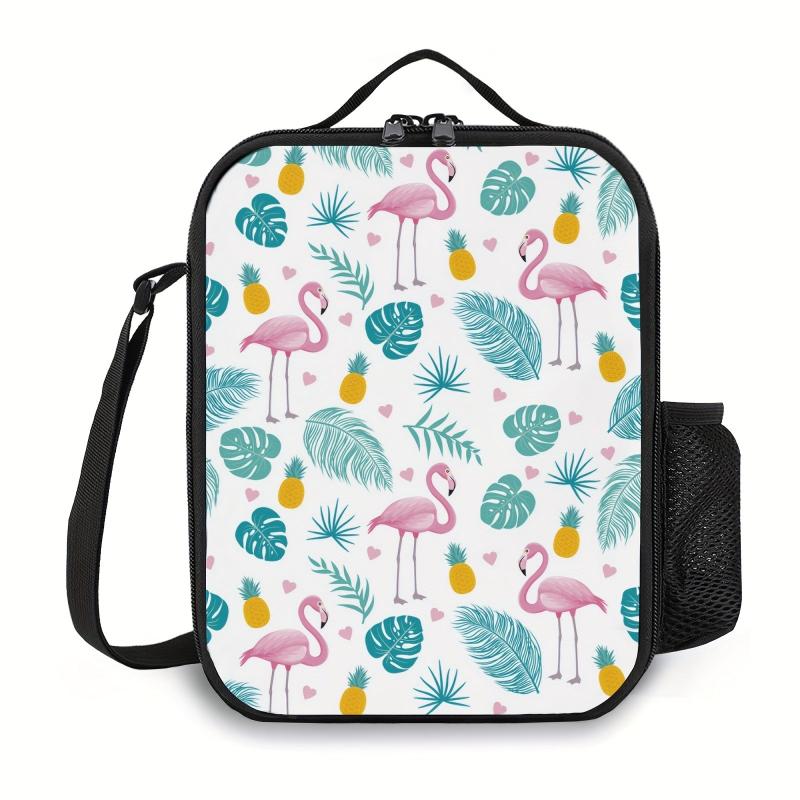 Flamingo Bento Bag Insulated Lunch Container Ice Pack Waterproof Hand Washab