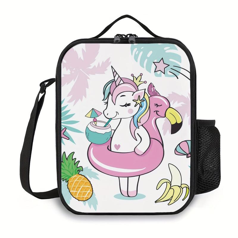 Flamingo Bento Bag Insulated Lunch Container Ice Pack Waterproof Hand Washab
