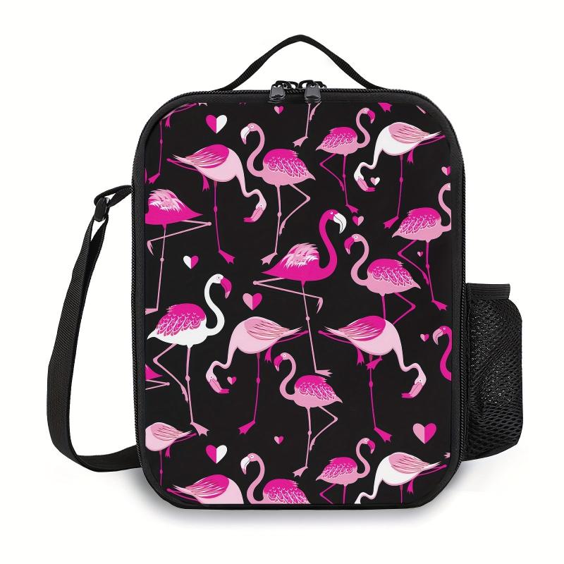 Flamingo Bento Bag Insulated Lunch Container Ice Pack Waterproof Hand Washab