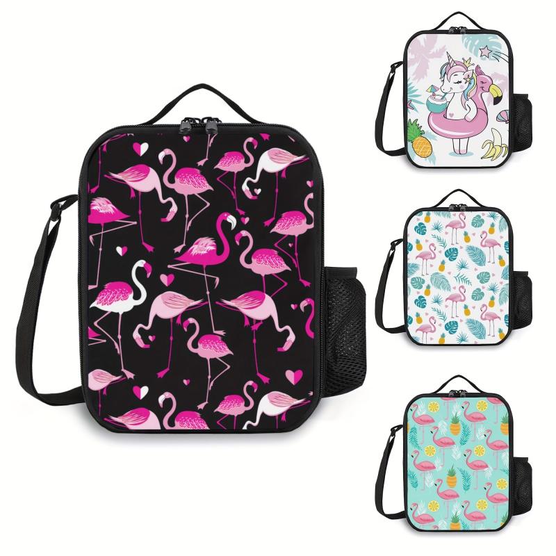 Flamingo Bento Bag Insulated Lunch Container Ice Pack Waterproof Hand Washab