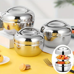 Hot Food Flask Stainless Steel Lunch Box Insulated Travel Double Layer