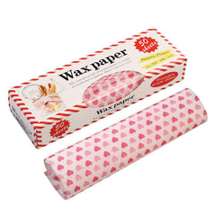 50 Sheets Rose Pattern Disposable Food Wrapping Paper Waterproof & Greaseproof