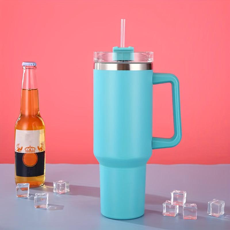 40oz Stainless Steel Tumbler w/ Lid & Handle Heavy Duty Water Bottles