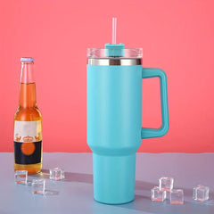40oz Stainless Steel Tumbler w/ Lid & Handle Heavy Duty Water Bottles