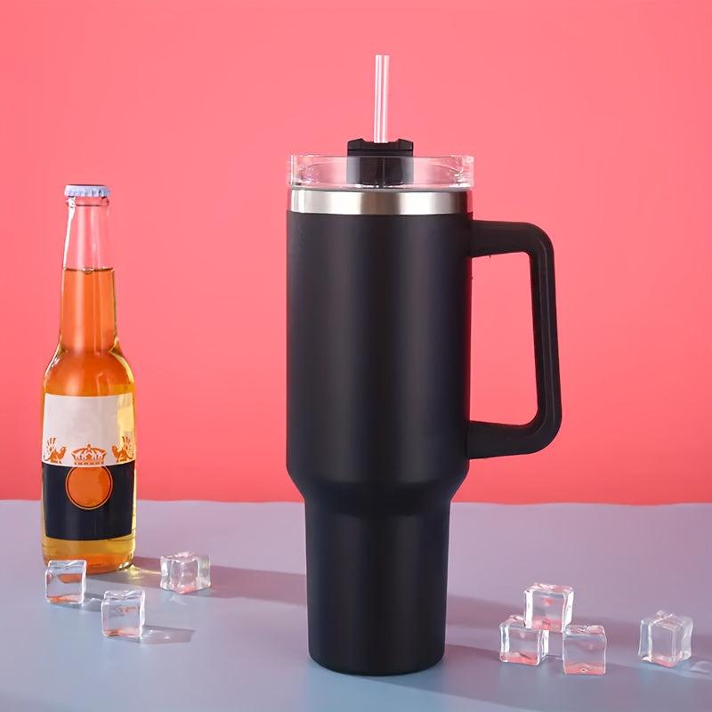 40oz Stainless Steel Tumbler w/ Lid & Handle Heavy Duty Water Bottles