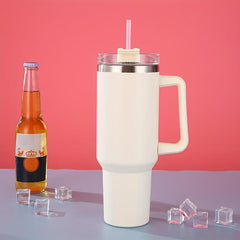 40oz Stainless Steel Tumbler w/ Lid & Handle Heavy Duty Water Bottles