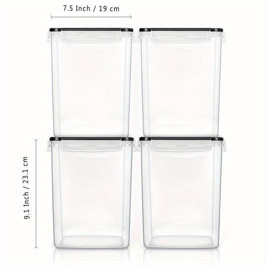 4pcs Airtight Flour & Sugar Containers 5.2L Candy Jars w/ Lids