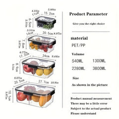 4pcs Refrigerator Storage Box Food Preservation Container Kit