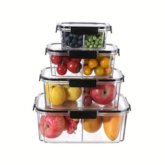 4pcs Refrigerator Storage Box Food Preservation Container Kit