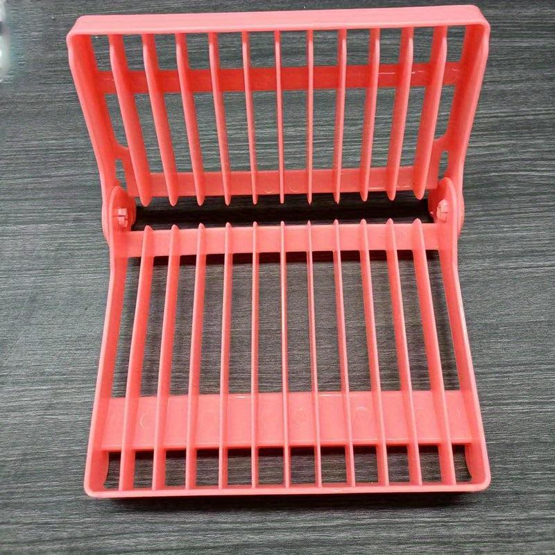 Kitchen Foldable Dish Storage & Draining Rack Large Capacity Tableware Holder