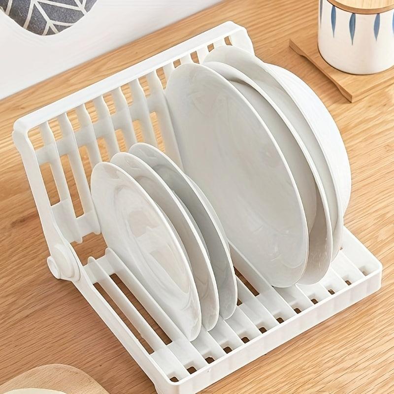 Kitchen Foldable Dish Storage & Draining Rack Large Capacity Tableware Holder