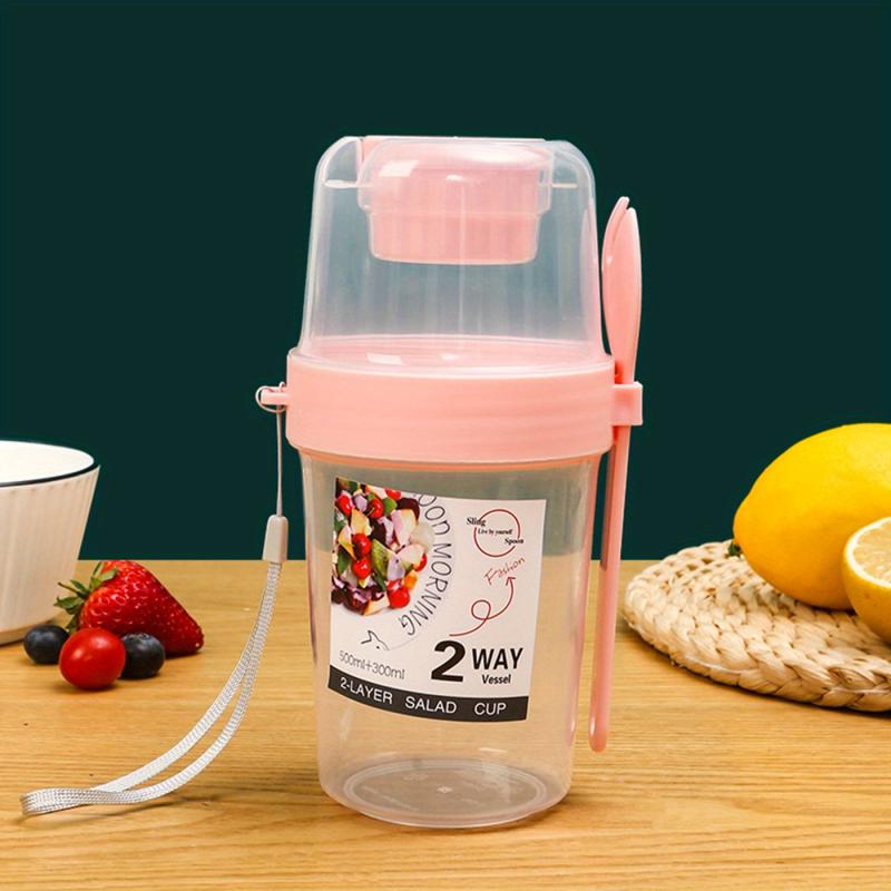 Leak Proof Salad Meal Shaker Cup with Spoon 870ml