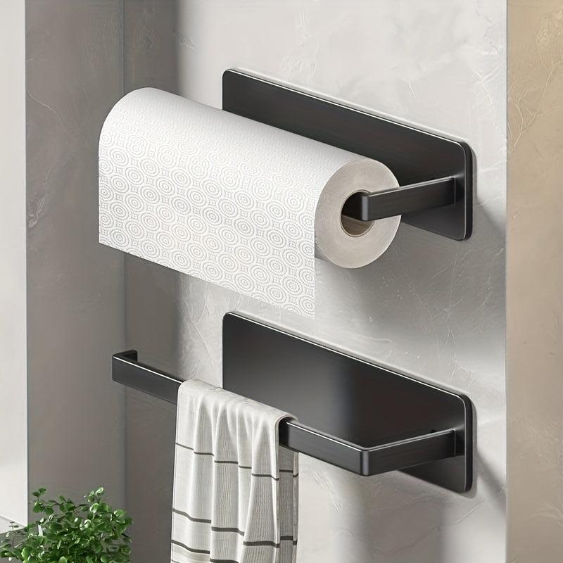 Kitchen Paper Towel Holder No Punch Cabinet Roll Holder Storage Rack