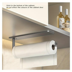 Kitchen Paper Towel Holder No Punch Cabinet Roll Holder Storage Rack