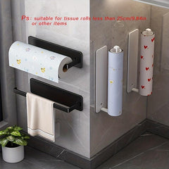 Kitchen Paper Towel Holder No Punch Cabinet Roll Holder Storage Rack
